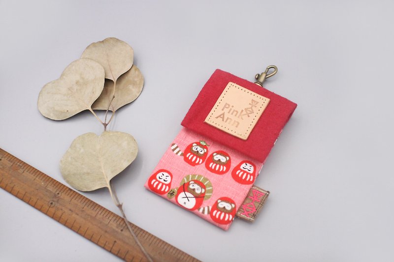平和古典的な名刺パッケージ - カードを介して直接祝福神（桃ピンク）名刺パッケージ、レジャーカードパッケージ - パスケース - コットン・麻 ピンク