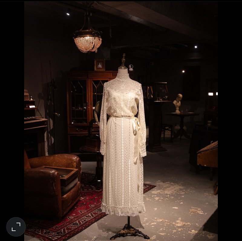60年代ヴィンテージ アイボリーカラーのリトルショートドレス - ドレス - コットン・麻 イエロー