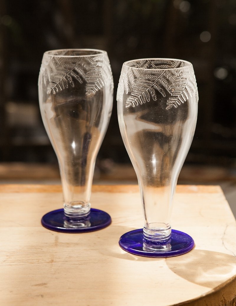 蕨類高腳玻璃杯-公平貿易 - 酒杯/酒器 - 玻璃 透明