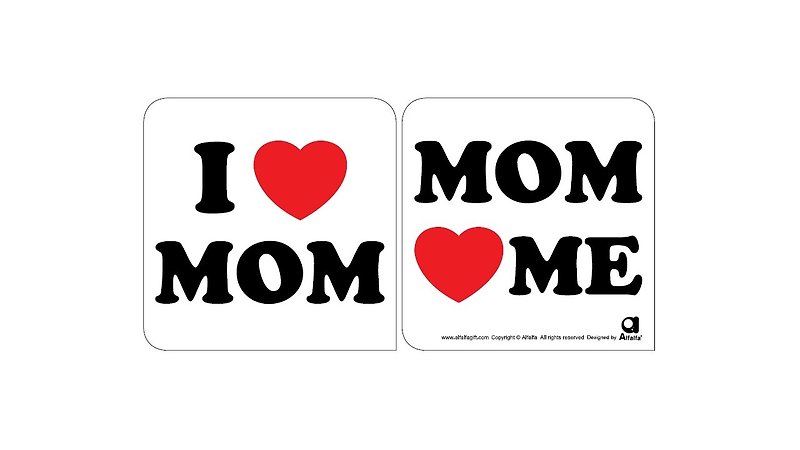 Love 2 love car non-slip Silicone sticker (I LOVE MOM) - Other - Silicone White