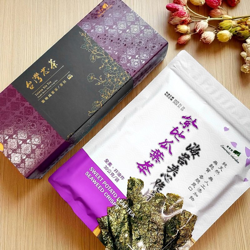 茶香佐海苔禮包 紫地瓜葉茶 - 零食/點心 - 其他材質 紫色