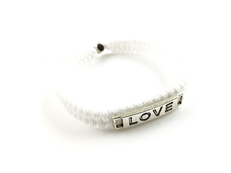 Valentine's flagship product - LOVE [Love] hand rope white models - สร้อยข้อมือ - ผ้าฝ้าย/ผ้าลินิน ขาว