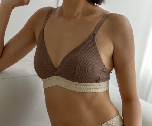 Deep Plunge Bicolor Bralette-Cocoa Brown - Shop RENunderwear Women's  Underwear - Pinkoi