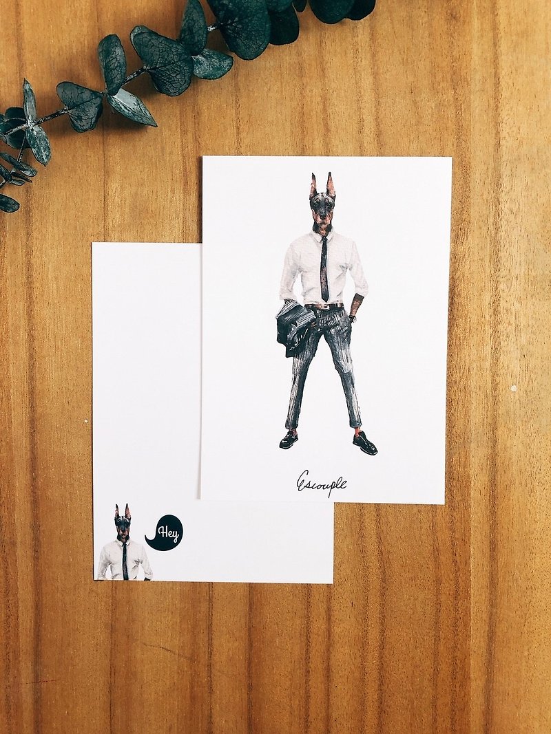 Doberman Postcard  - การ์ด/โปสการ์ด - กระดาษ หลากหลายสี