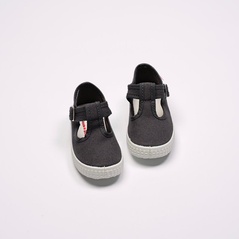 西班牙國民帆布鞋 CIENTA 51000 74 深灰色 經典布料 童鞋 T字款 - 男/女童鞋 - 棉．麻 灰色