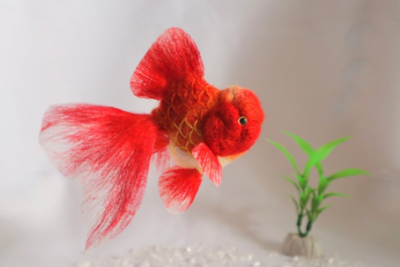 たゆたう金魚モビールL-更紗オランダ- - 公仔/玩偶 - 羊毛 紅色