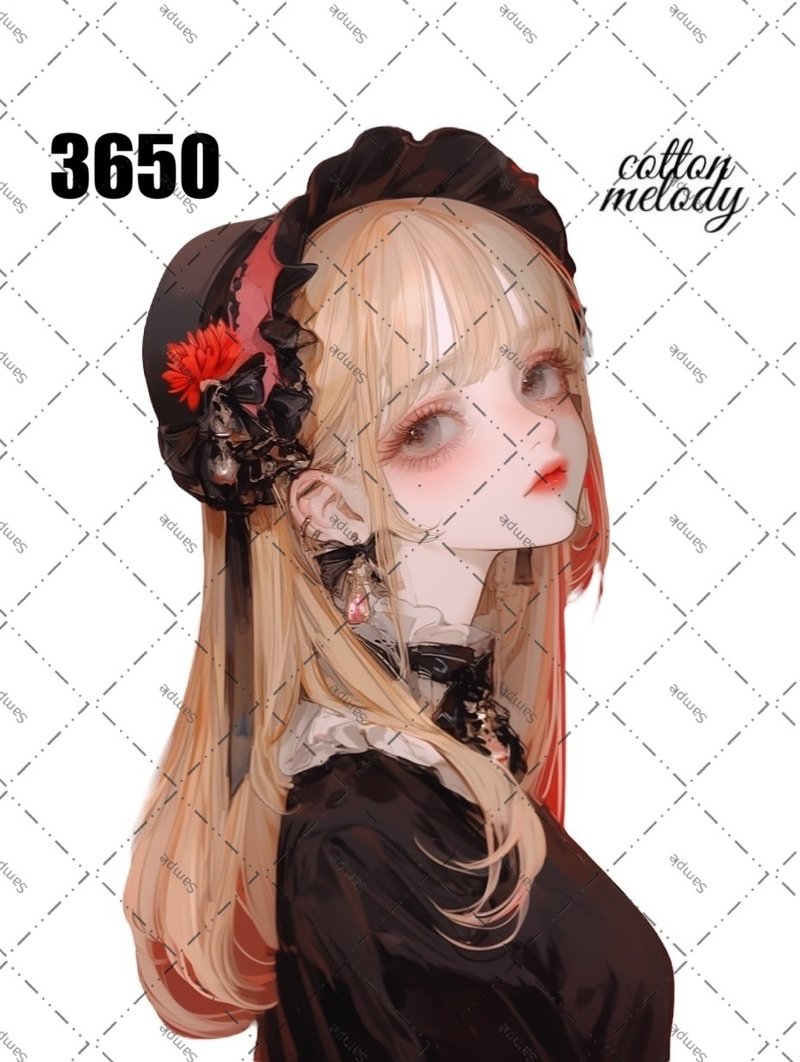 original sticker no.3650 人物ステッカー オリジナルステッカー オリジナル人物ステッカー 装飾ステッカー cotton melody - 貼紙 - 紙 