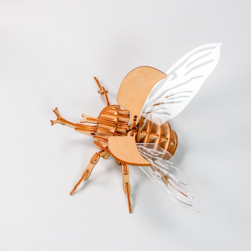 Movable Insects | Small Unicorn_DIY Wooden Puzzle Exchange Gift Intelligent Development Taiwanese Beetle - Wood, Bamboo & Paper - Wood 