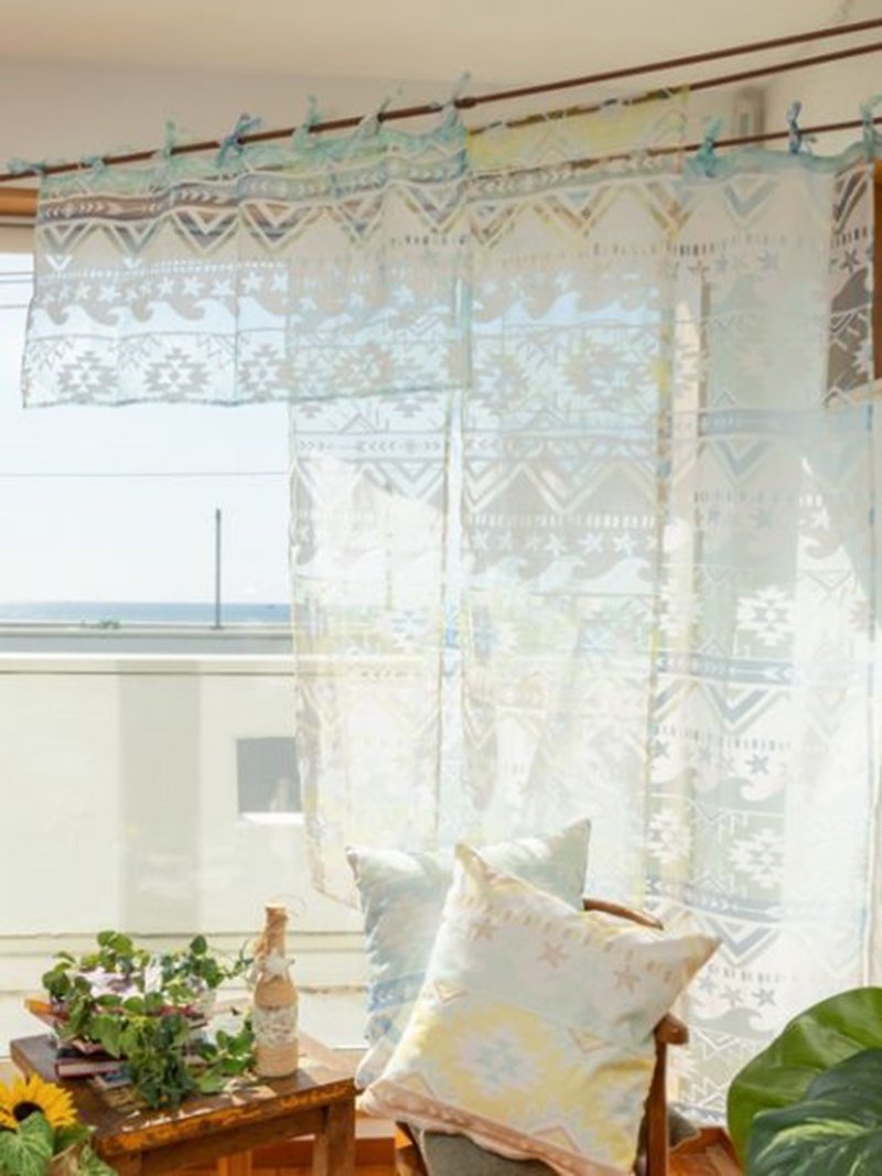 [Hot pre-order] Ocean wind ethnic totem transparent curtain 4ISP9175 Valentine's Day gift - Doorway Curtains & Door Signs - Other Man-Made Fibers 