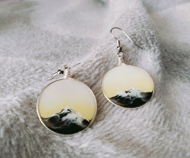 Resin deals art earrings