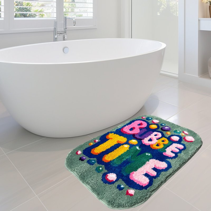 Colorful Bubble Time Bath Rug Tufted  Absorbent Non-slip Floor Mat for Barhroom - พรมปูพื้น - เส้นใยสังเคราะห์ หลากหลายสี