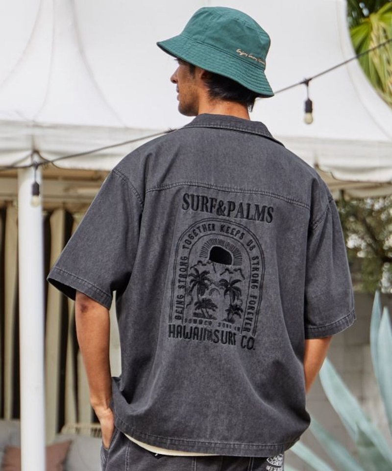 【熱門預購】清爽微風夏威夷水洗牛仔刺繡短袖襯衫(3色)4CP-5121 - 男襯衫/休閒襯衫 - 其他材質 