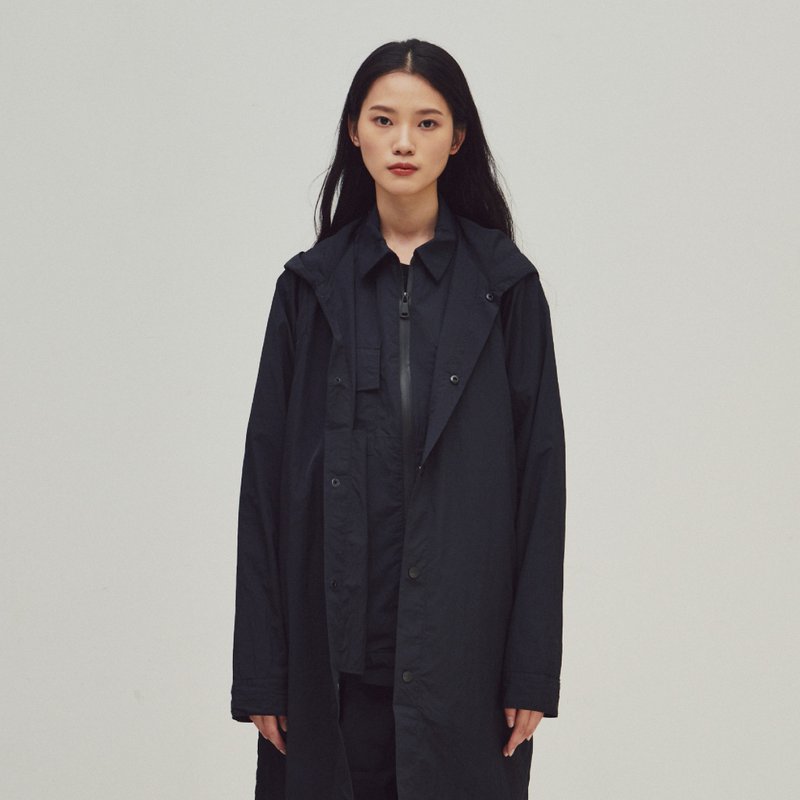 EVOLVE(D) - RE-NYLON - Crinkle Parka - 男夾克/外套 - 尼龍 黑色
