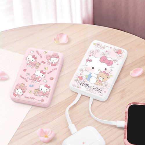 永橙.GARMMA-三麗鷗/吉伊卡哇/貓福珊迪/蠟筆小新正式授權商 GARMMA Hello Kitty 數顯帶線行動電源 10000mAh -38.5 Wh