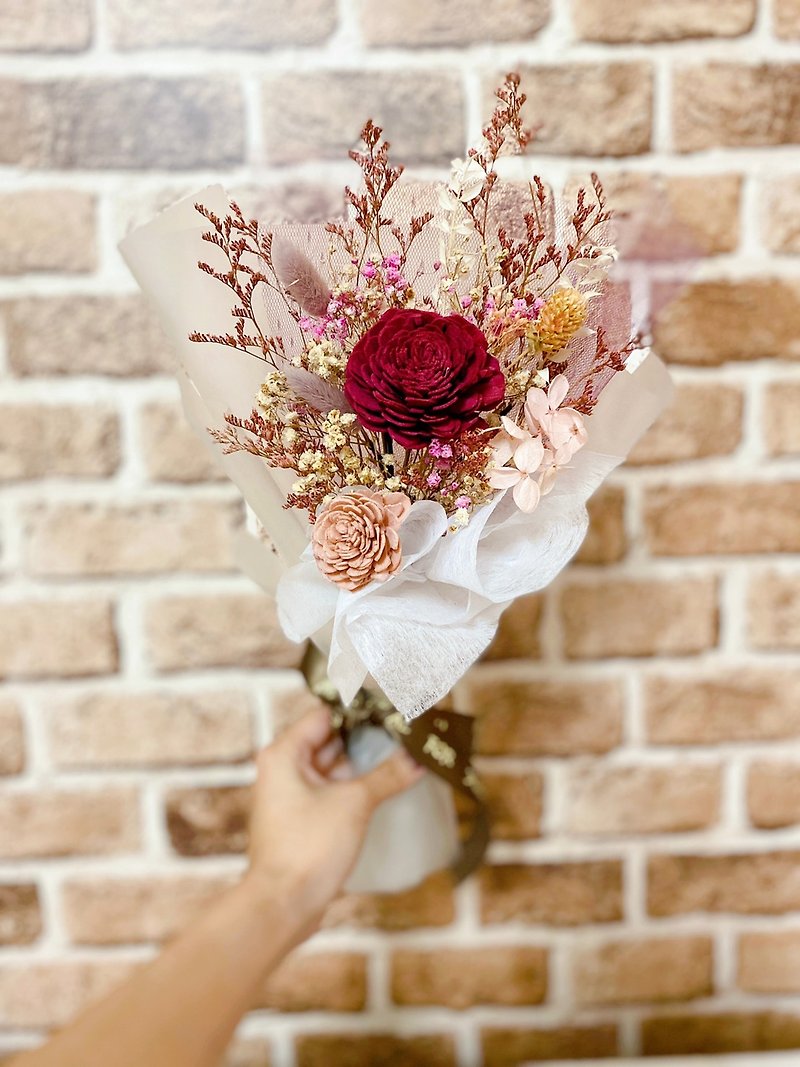 Red Rose Bouquet Dry Bouquet Valentine's Day Bouquet Gift - Dried Flowers & Bouquets - Plants & Flowers Red