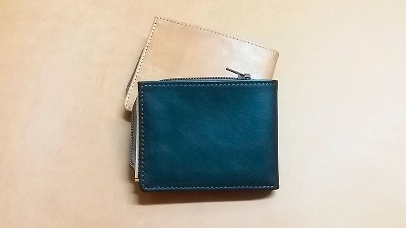 Short leather folder..... change zipper to supplement the interlayer - กระเป๋าสตางค์ - หนังแท้ 