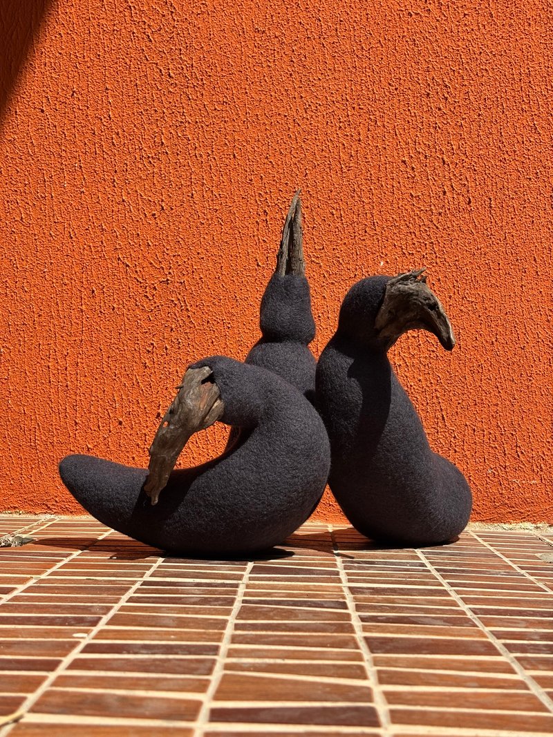 Felting sculptures crows - 其他 - 羊毛 