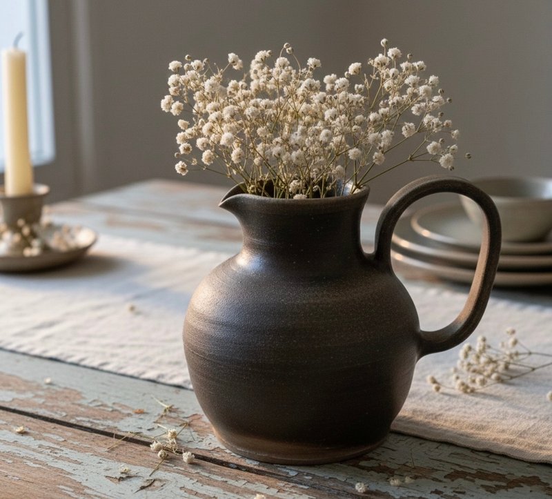 Wood-Fired Exotic Vase / Large Pitcher / 1000cc Large Vessel / Xiao Ping Handmade - ถ้วย - ดินเผา 