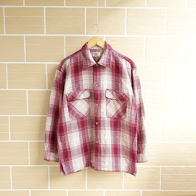 │Slowly | Check large pocket - vintage shirt. Coat│vintage. Vintage. - Men's Shirts - Cotton & Hemp Multicolor
