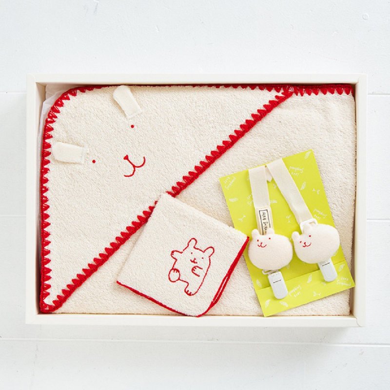 [Pinkoi exclusive] Gift set OTG-2 100% organic cotton Afghan tie clip mini towel 3-piece set Made in Japan - ของขวัญวันครบรอบ - ผ้าฝ้าย/ผ้าลินิน 