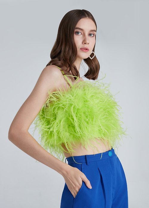 sginstar Gina neon green boas feathers top for women