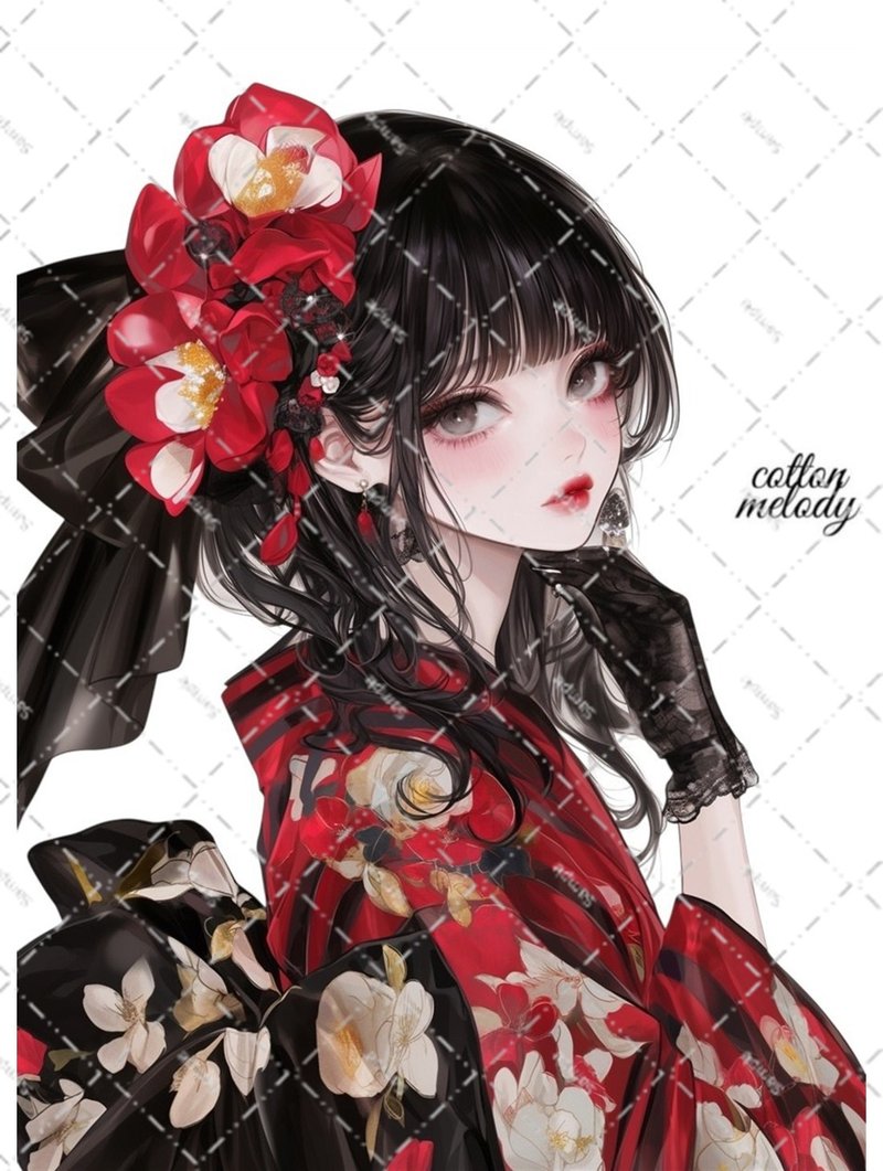 original sticker no.6175 人物ステッカー オリジナルステッカー 人物ステッカー 女の子ステッカー オリジナル人物ステッカー - 貼紙 - 紙 
