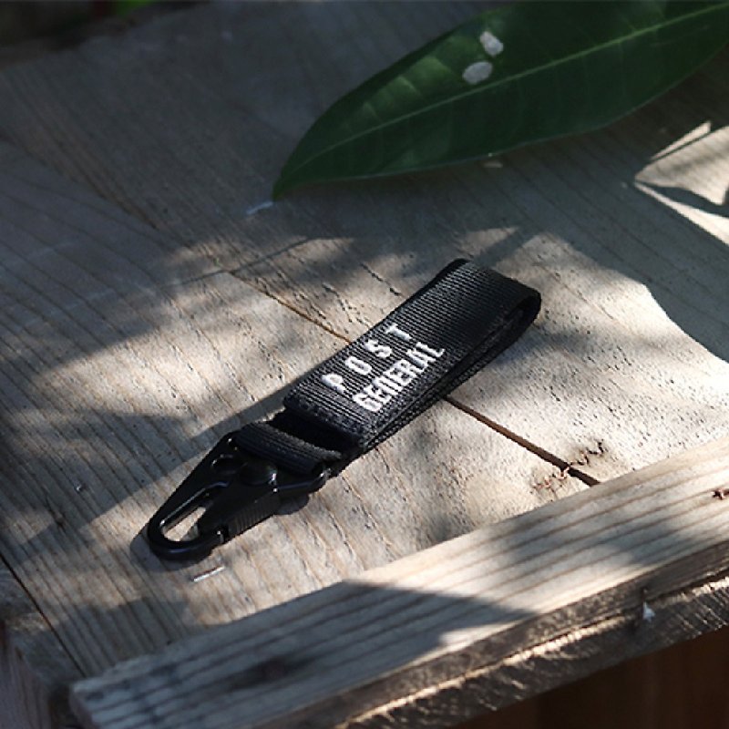 POST GENERAL 刺繡吊環鑰匙扣 - 鑰匙圈/鑰匙包 - 聚酯纖維 黑色