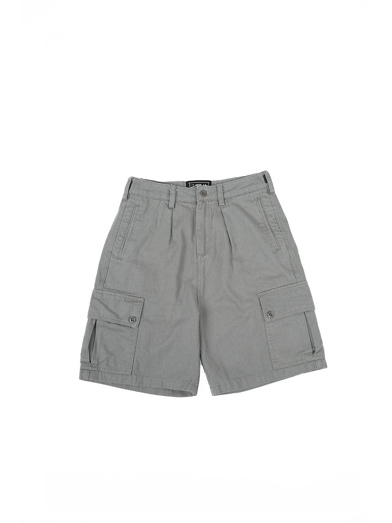 [Buy one get one free local shipping] HBT04 Army Shorts Herringbone Military Shorts - Unisex Pants - Cotton & Hemp Green