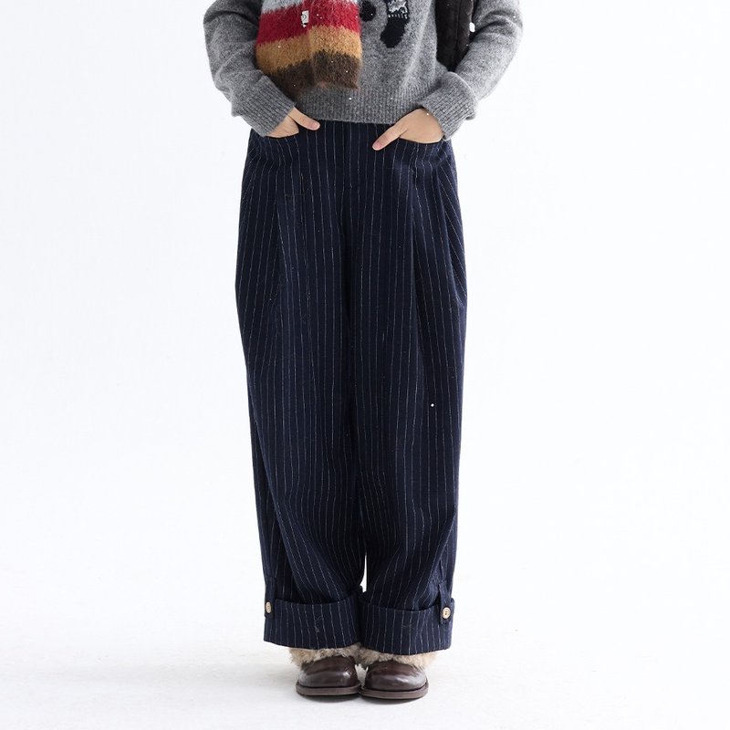 ウールストライプストレートパンツ|パンツ|冬物|Sora-2003 - パンツ レディース - ウール 