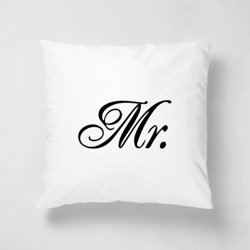 62icon Mr.先生尊稱40x40cm短絨抱枕/枕套 - 情人節/結婚禮物