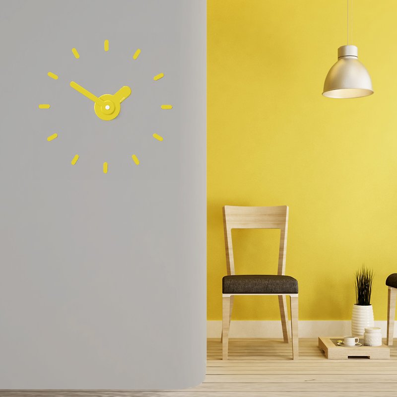 On-Time Wall Clock Peel and Stick V1M lemon yellow 48-60 Cm. - Clocks - Aluminum Alloy Yellow