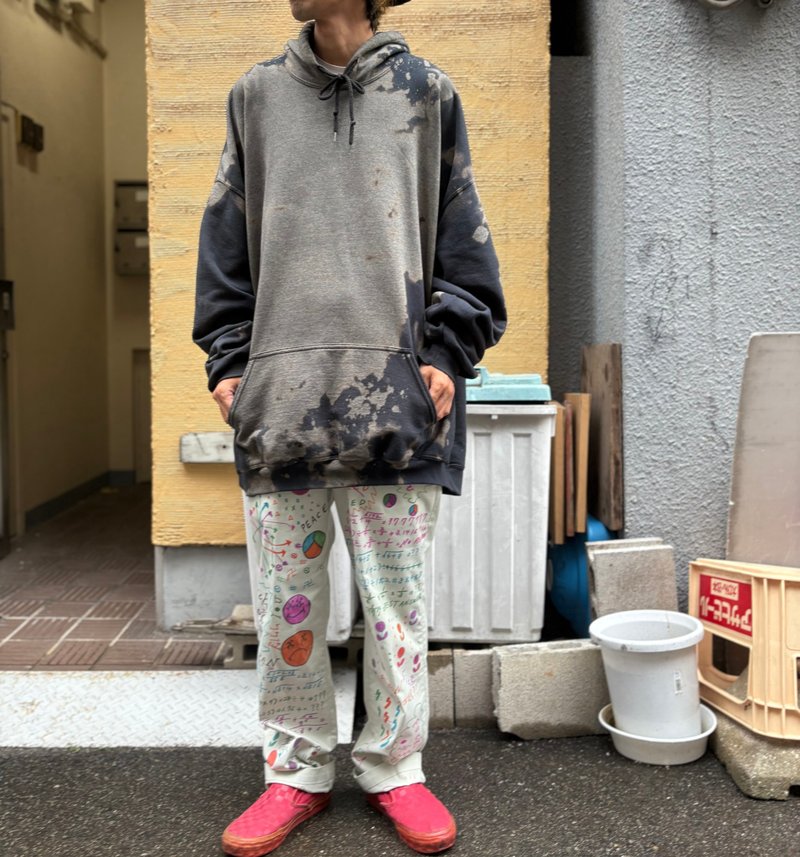落書きパンツ - 男長褲/休閒褲 - 棉．麻 