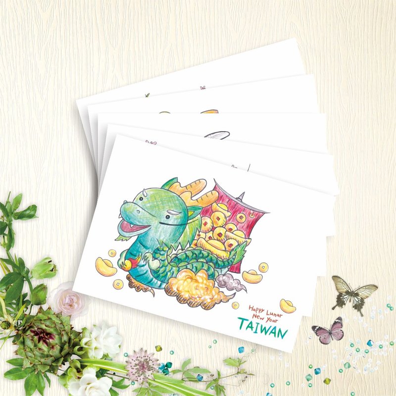 【台灣春節】 明信片 - 寶島新年 - 5款各1張 - 卡片/明信片 - 紙 
