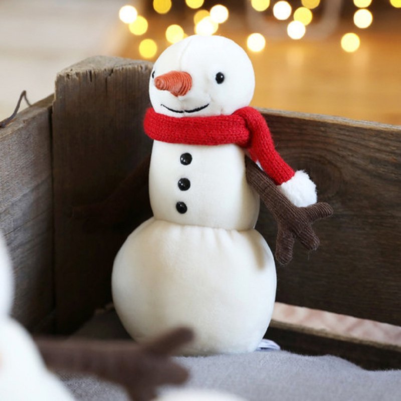 Merry Snowman 16cm 聖誕雪人 - 玩偶/公仔 - 聚酯纖維 白色