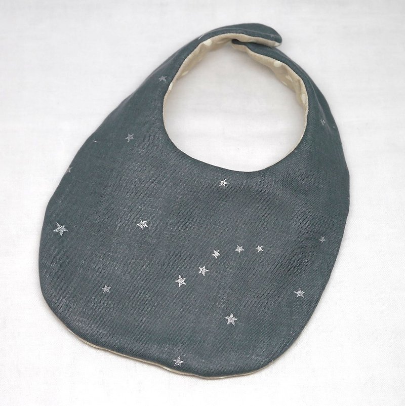 Japanese Handmade 8-layer-gauze Baby Bib - 圍兜/口水巾 - 棉．麻 灰色