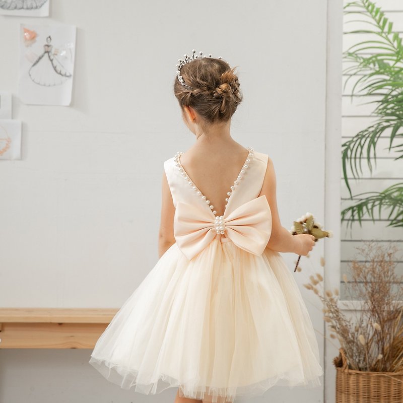 夢幻洋裝系列-暮色瑪格麗特 - 童裝禮服 - 聚酯纖維 黃色