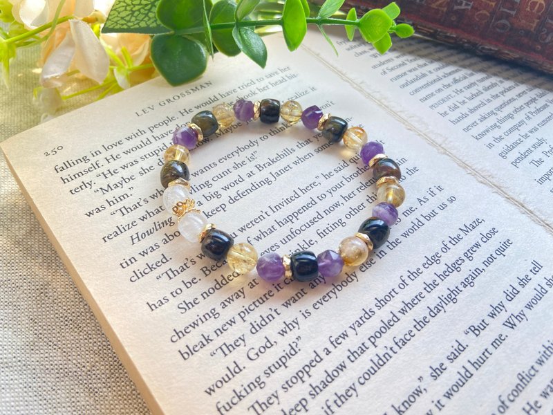 黃虎眼/夢幻紫水晶/白幽靈/黃塔晶 天然石手鏈 - 手鍊/手環 - 水晶 多色