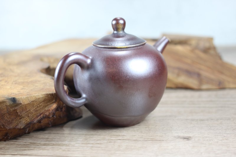 【送禮好物】300ml 天然落灰 柴燒茶壺 名家葉敏祥手作 - 茶壺/茶杯/茶具 - 瓷 