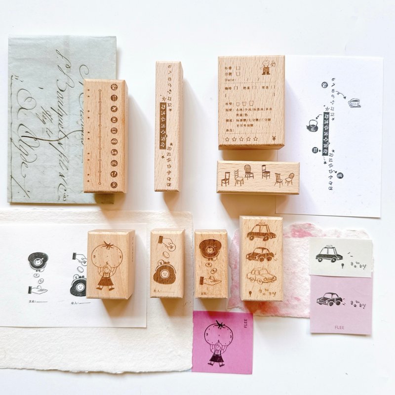 手帳木質膠皮印章 手帳裝飾 - 印章/印台 - 塑膠 