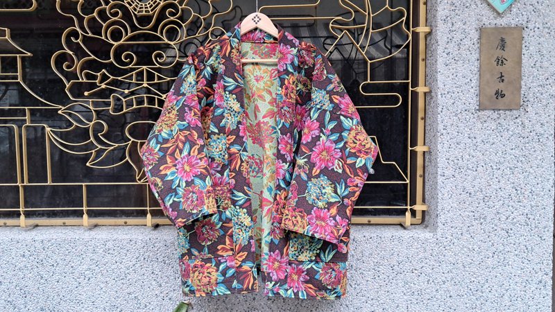 AMIN'S SHINY WORLD 深夜的霓虹花園 KIMONO - 女大衣/外套 - 棉．麻 多色