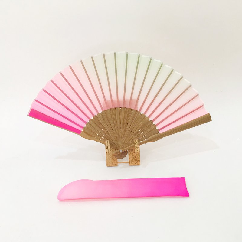 Kimono Fan (Sensu) created by Vintage Silk. Created by craftsmen in Kyoto. #03 - พัด - ดินเหนียว สึชมพู