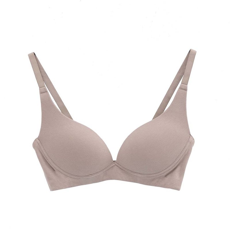 Shu cotton breast bra- Khaki - ชุดชั้นในผู้หญิง - ผ้าฝ้าย/ผ้าลินิน สีกากี