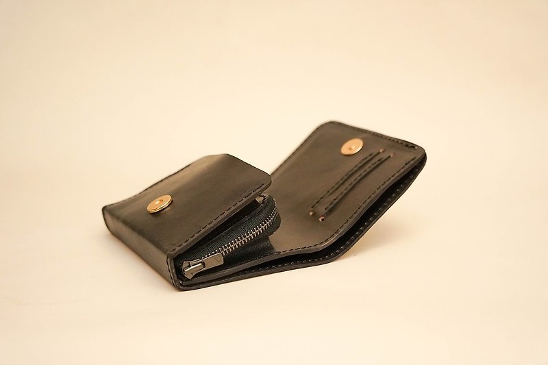 Upright short clip black - Wallets - Genuine Leather Multicolor