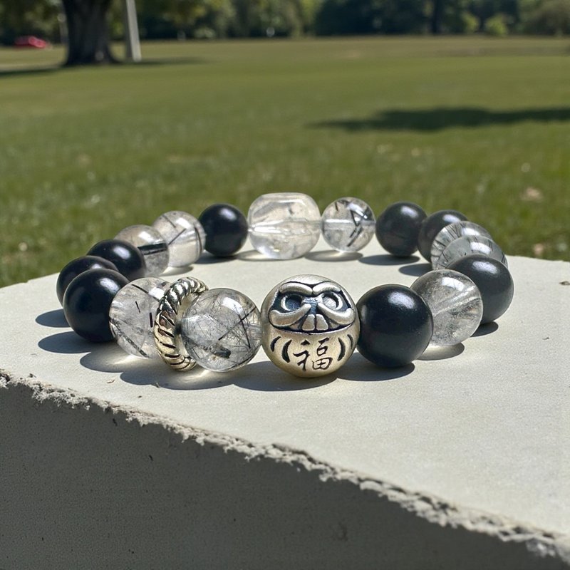 達摩心志手鍊中性系列  守福之道 - 手鍊/手環 - 水晶 黑色
