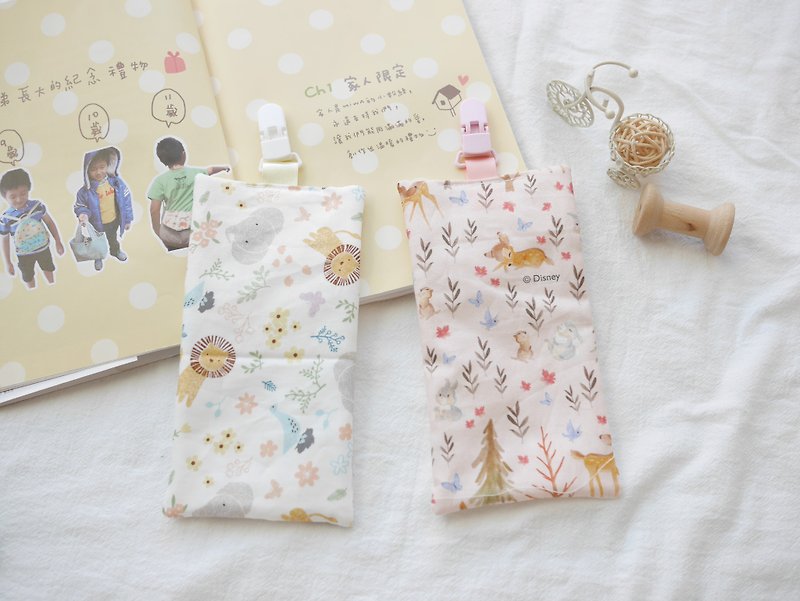 Handkerchief towel kindergarten handkerchief with eight layers of yarn lion and elephant pink deer - Other - Cotton & Hemp Pink