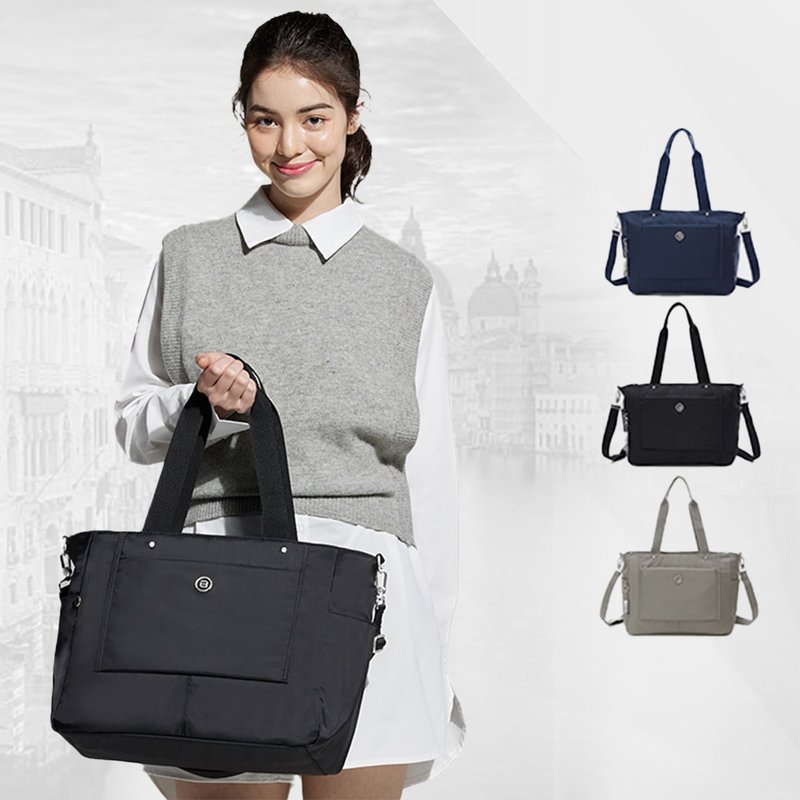 Laptop bag tote bag business 13 inch laptop black blue gray - กระเป๋าแล็ปท็อป - ไนลอน สีดำ