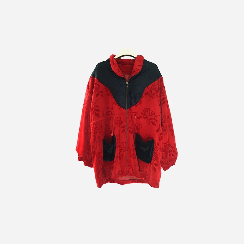 Dislocated vintage / flower suede coat no.957 vintage - Women's Casual & Functional Jackets - Polyester Red