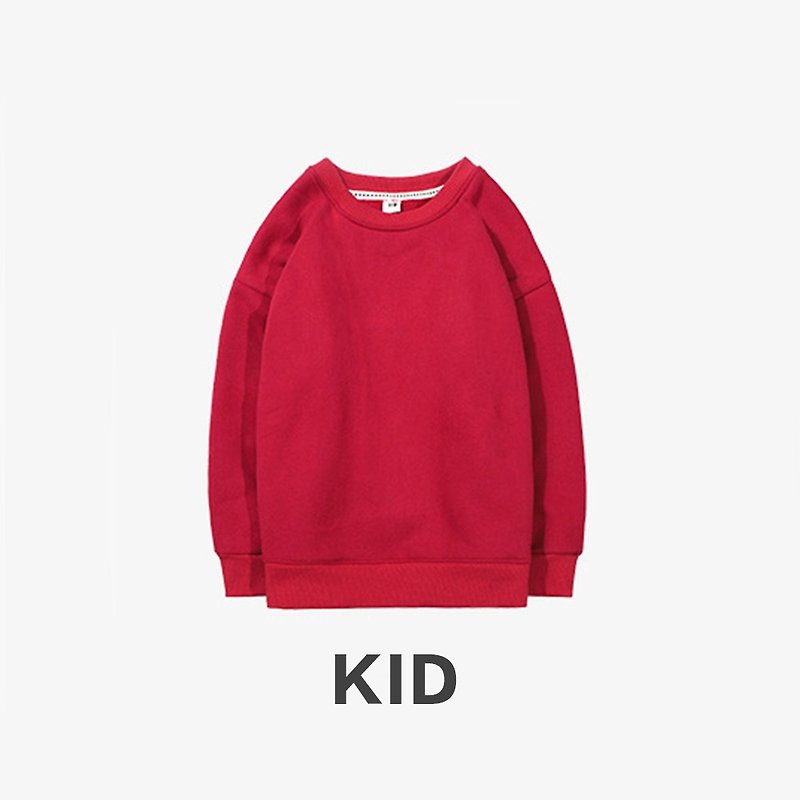 KIDS Long Sleeve Round Collar University T :: Boys and Girls Can Wear :: Red AW27604 - เสื้อยืด - ผ้าฝ้าย/ผ้าลินิน สีแดง