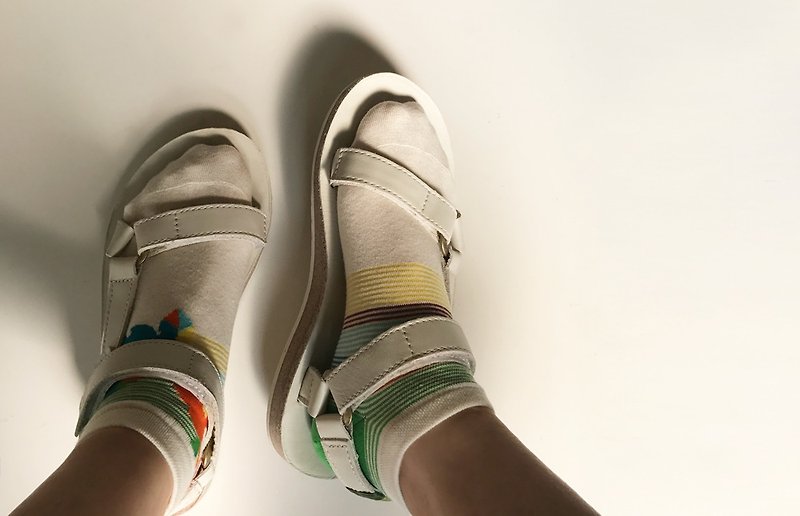 靴下ブルーミング ショート / irregular / socks / flower - ソックス - コットン・麻 ホワイト