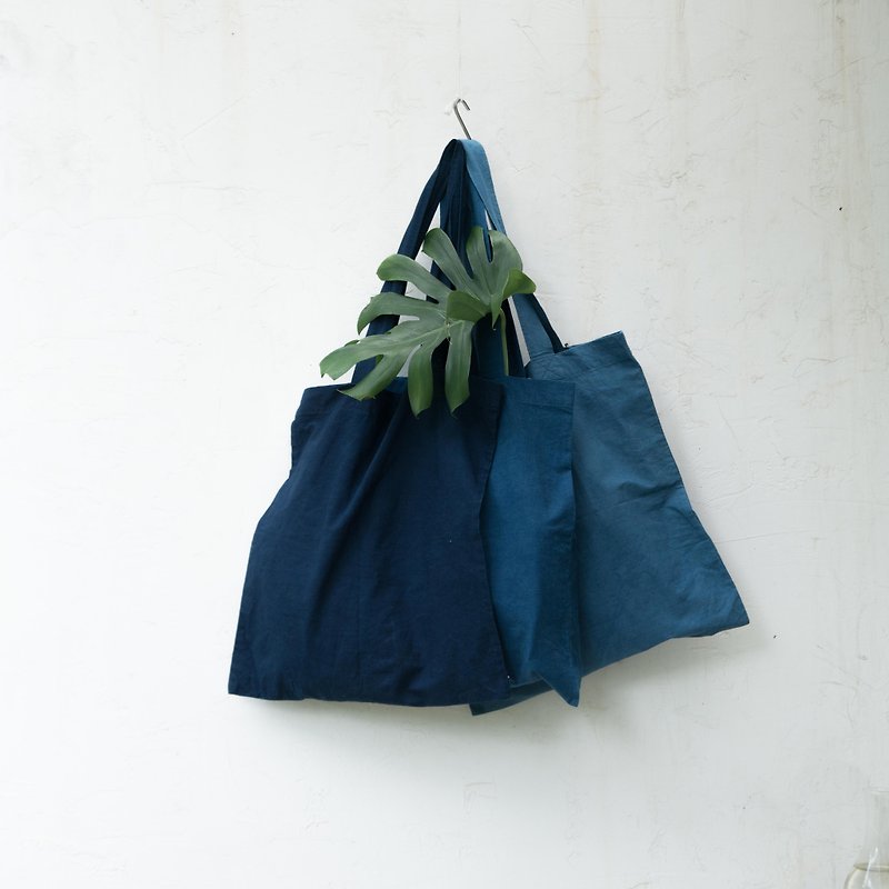 Tricolor | natural indigo | plain Tote Bag - Other - Cotton & Hemp Blue